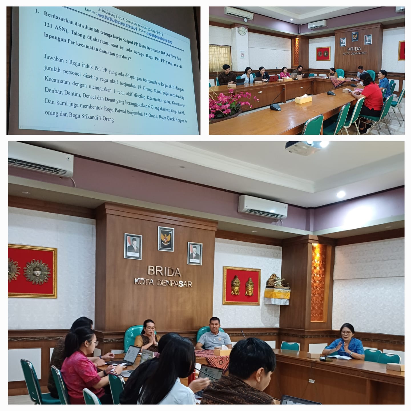 Rapat Pembahasan Kebutuhan Data/Informasi Tambahan Kajian Jumlah Ideal Satuan Polisi Pamong Praja Kota Denpasar Tahun 2025